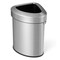 Silver Stainless Steel Corner Trash Bin with 60L Capacity and Non-Slip Base